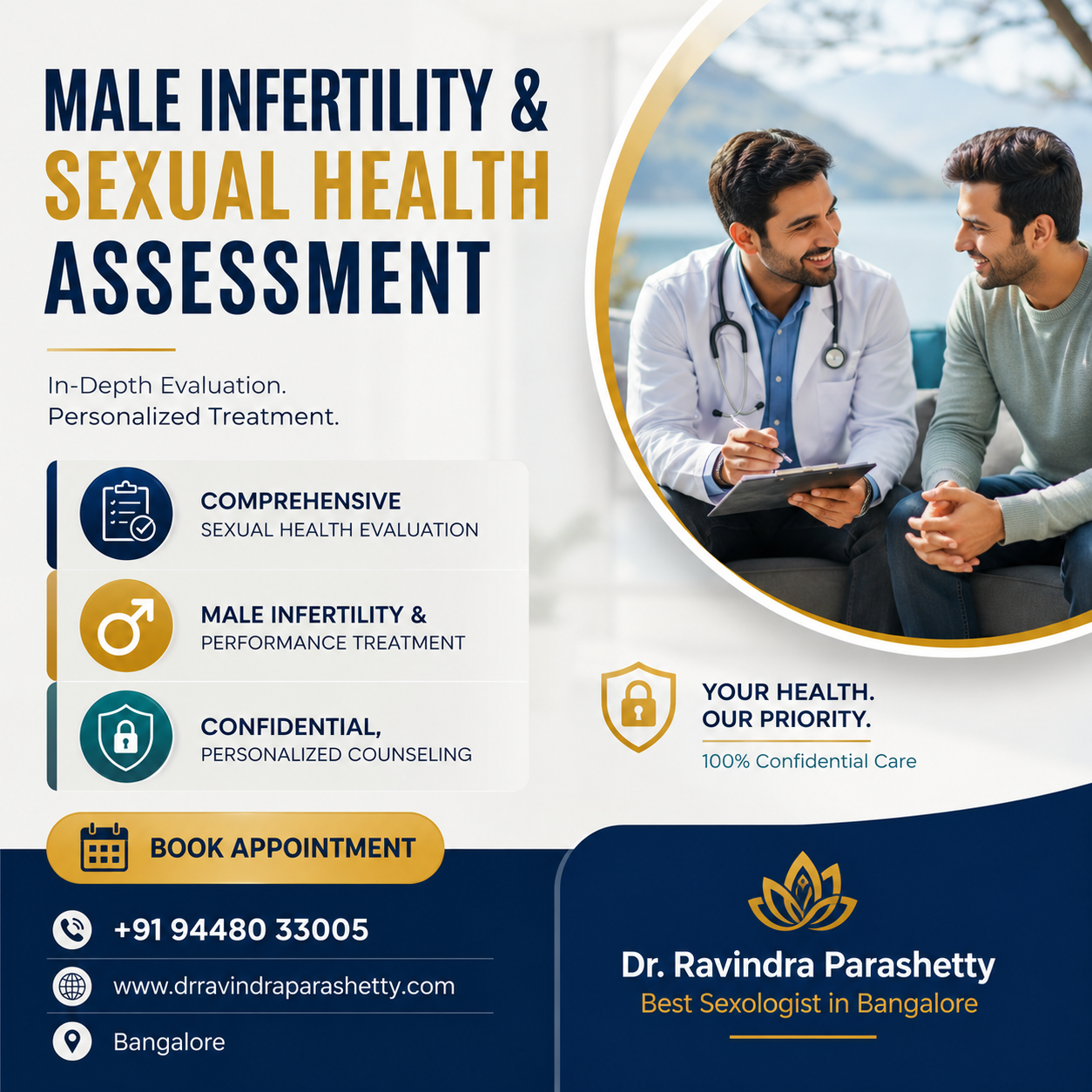 Male infertility and sexual health assessment consultation with expert sexologist in Banashankari Bangalore